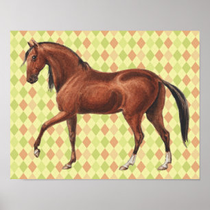  en Retro Horse Art Poster