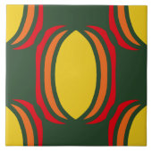  en retro naadloze patroonkeramische tegel tegeltje (Voorkant)