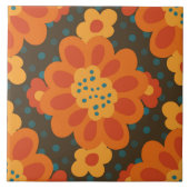  en retro naadloze patroonkeramische tegel tegeltje (Voorkant)