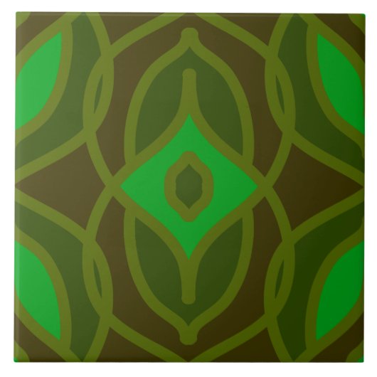 en retro naadloze patroonkeramische tegel tegeltje (Voorkant)