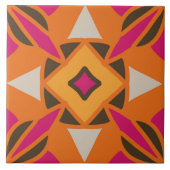 en retro naadloze patroonkeramische tegel tegeltje (Voorkant)