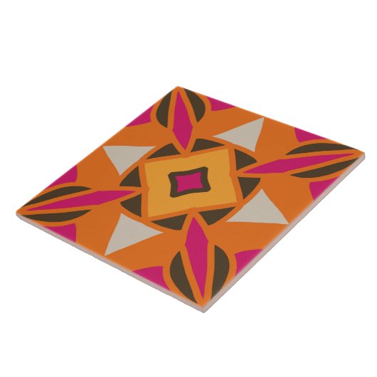 en retro naadloze patroonkeramische tegel tegeltje (Zijkant)