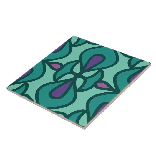  en retro naadloze patroonkeramische tegel tegeltje (Zijkant)