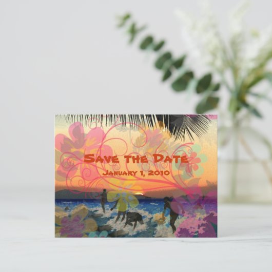 en retro, Save the Date briefkaart (Staand voorkant)