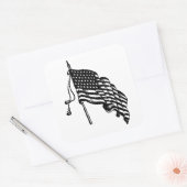  en retroAmerikaanse vlagvarenden Vierkante Sticker (Envelop)