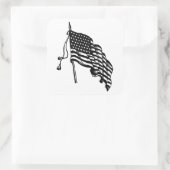  en retroAmerikaanse vlagvarenden Vierkante Sticker (Tas)