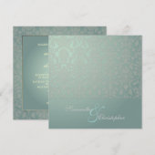  en Romantic Damask Wedding Invitations Kaart (Voorkant / Achterkant)