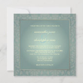  en Romantic Damask Wedding Invitations Kaart (Achterkant)