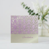  en Romantic Damask Wedding Invitations Kaart (Staand voorkant)