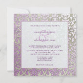  en Romantic Damask Wedding Invitations Kaart (Achterkant)