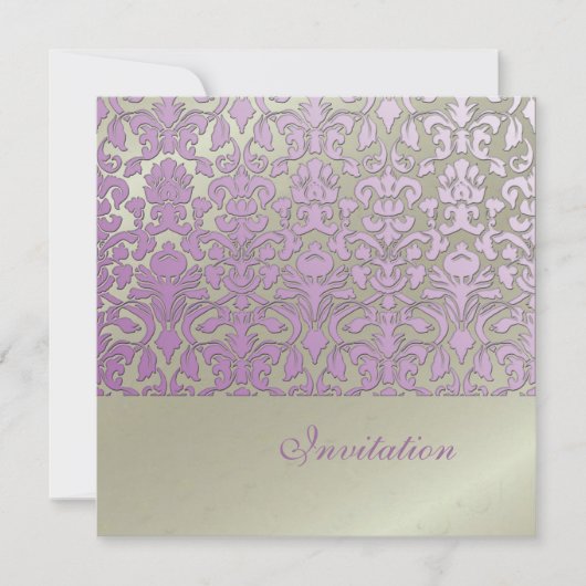  en Romantic Damask Wedding Invitations Kaart (Voorkant)