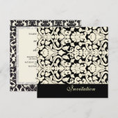 en Romantic Damask Wedding Invitations Kaart (Voorkant / Achterkant)