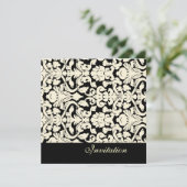 en Romantic Damask Wedding Invitations Kaart (Staand voorkant)