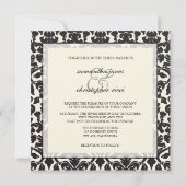 en Romantic Damask Wedding Invitations Kaart (Achterkant)