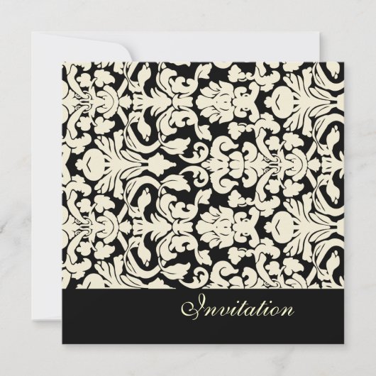 en Romantic Damask Wedding Invitations Kaart (Voorkant)