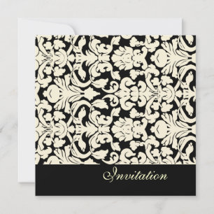  en Romantic Damask Wedding Invitations Kaart