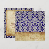  en Romantic Damask Wedding Invitations Kaart (Voorkant / Achterkant)