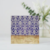  en Romantic Damask Wedding Invitations Kaart (Staand voorkant)