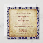  en Romantic Damask Wedding Invitations Kaart (Achterkant)