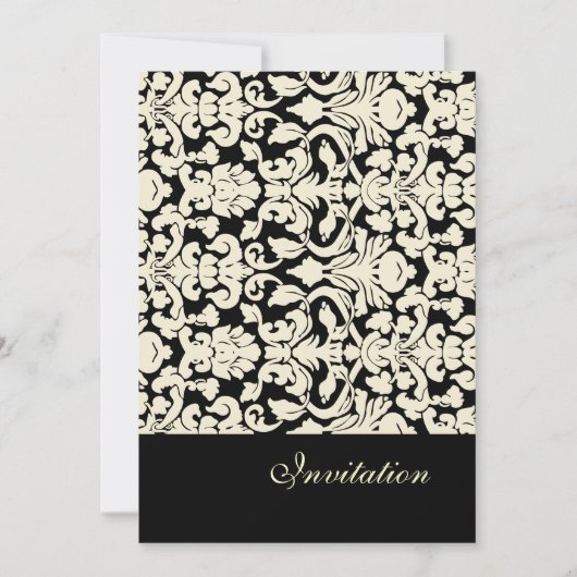  en Romantic Damask Wedding Invitations Kaart (Voorkant)