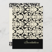  en Romantic Damask Wedding Invitations Kaart (Voorkant / Achterkant)