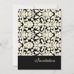  en Romantic Damask Wedding Invitations Kaart