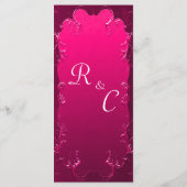  en romantisch roze bruiloft menu (Achterkant)