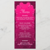  en romantisch roze bruiloft menu (Voorkant)