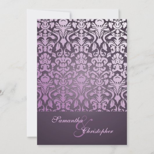  en Romantische Damask 5 x 7 Wedding Invitations Kaart (Voorkant)