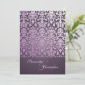  en Romantische Damask 5 x 7 Wedding Invitations Kaart (Staand voorkant)