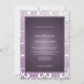  en Romantische Damask 5 x 7 Wedding Invitations Kaart (Achterkant)