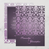  en Romantische Damask 5 x 7 Wedding Invitations Kaart (Voorkant / Achterkant)