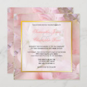  en Romantische Floral Wedding Invitations Kaart (Voorkant / Achterkant)