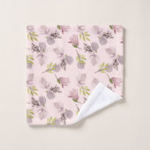 en romantische zwarte roze monogrammen bad handdoek (Wasdoekje)