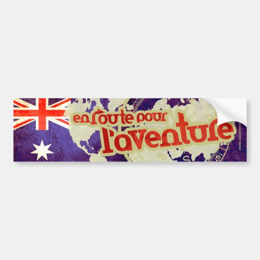 en route pour l'aventure Australia car sticker (Voorkant)