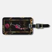 🍷 en  roze lips 👄 bagagelabel (Voorkant horizontaal)