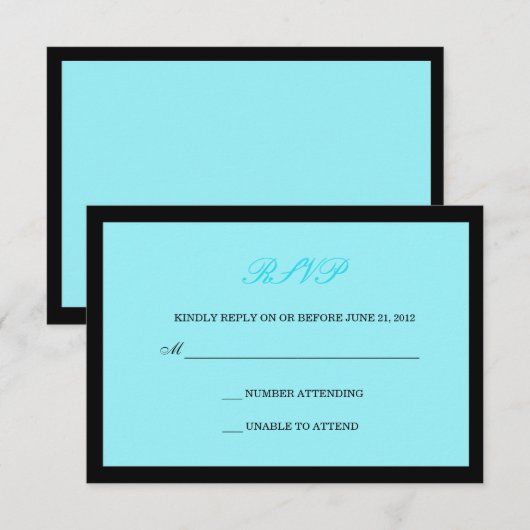 en RSVP van Black Wedding (Voorkant / Achterkant)