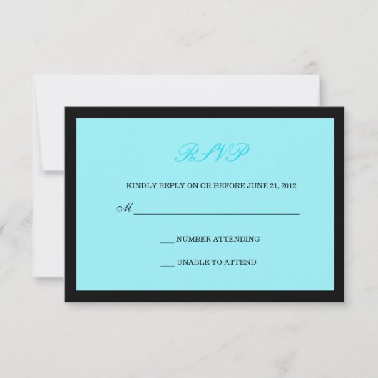 en RSVP van Black Wedding Kaartje (Voorkant)