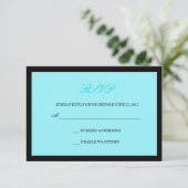 en RSVP van Black Wedding Kaartje (Staand voorkant)