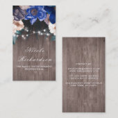  en Russische marine en Royal Blue Floral Boho Visitekaartje (Voorkant / Achterkant)