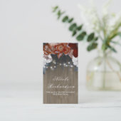  en rustieke Plum en Bourgogne Floral Boho Visitekaartje (Staand voorkant)