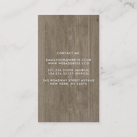  en rustieke Plum en Bourgogne Floral Boho Visitekaartje (Achterkant)