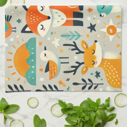 en schattige design: dierlijk theedoek (Gevouwen)