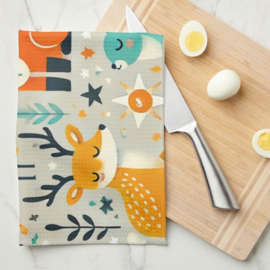 en schattige design: dierlijk theedoek (Quarter Fold)