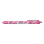  en Schattigee Sugar Skulls op roze gepersonalisee Zwarte Inkt Pen (Bovenkant)