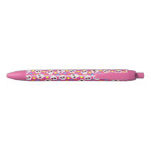  en Schattigee Sugar Skulls op roze gepersonalisee Zwarte Inkt Pen (Achterkant)
