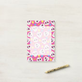  en Schattigee Sugar Skulls op Roze Post-it® Notes (Op bureau)