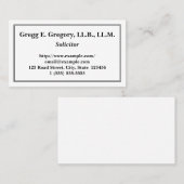  en schoon Visitekaartje van advocaten (Voorkant / Achterkant)