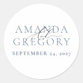 en Script Elegant Serienamen Ronde Sticker (Voorkant)