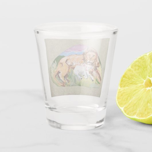 🦁 en 🐑 shot glas (Achterkant)